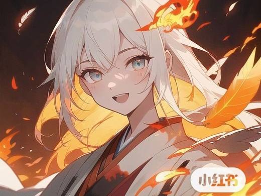 AI火系二次元头像