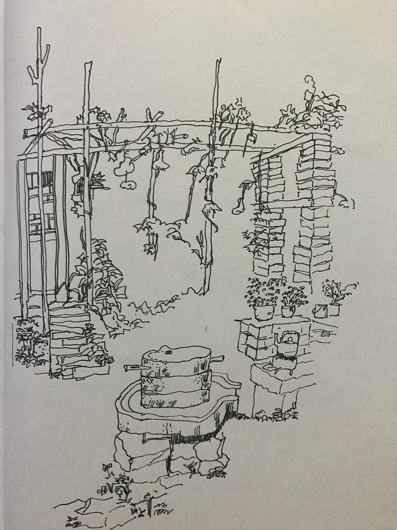 线描 建筑 风景