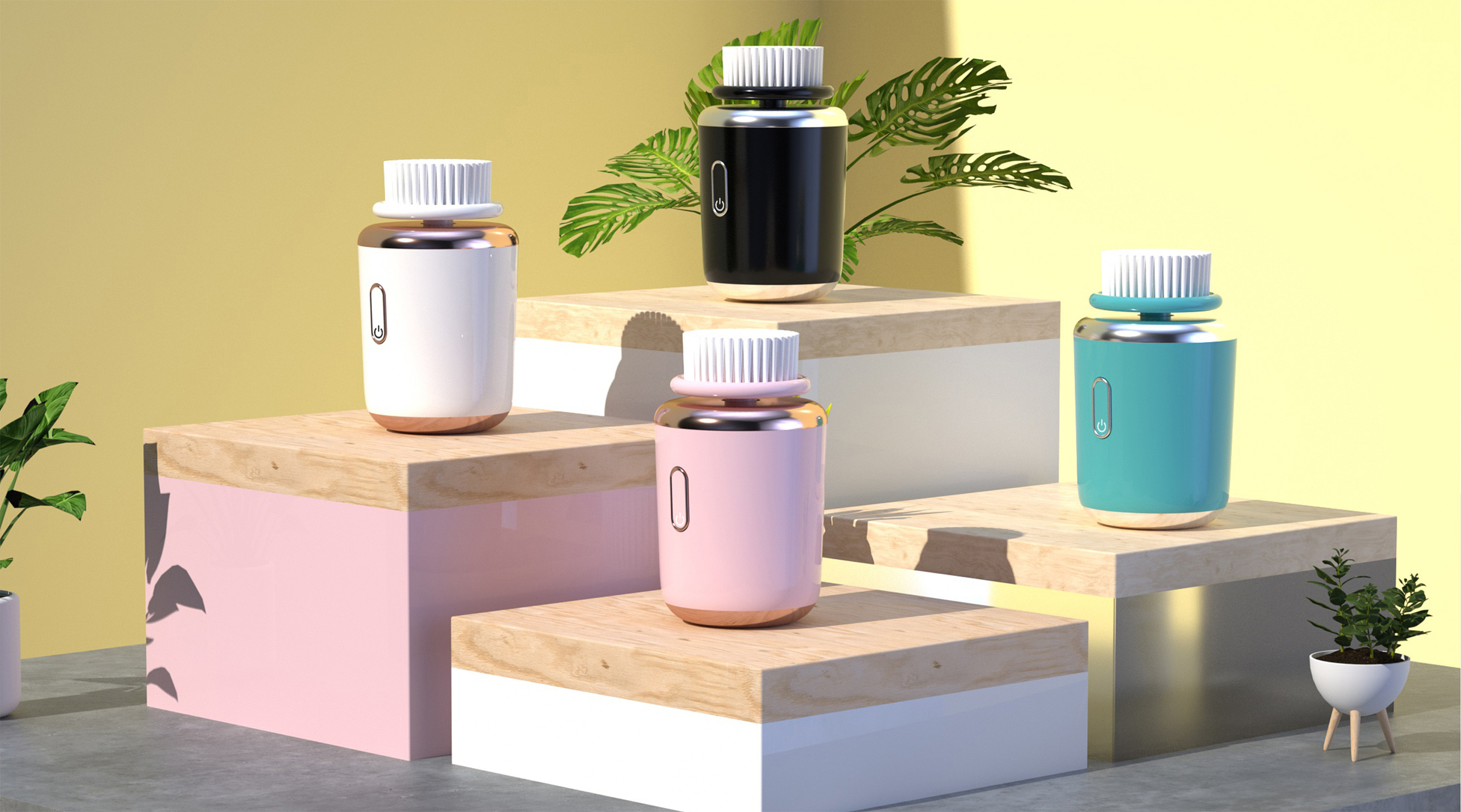 女性皮肤护理仪器产品,场景,建模渲染