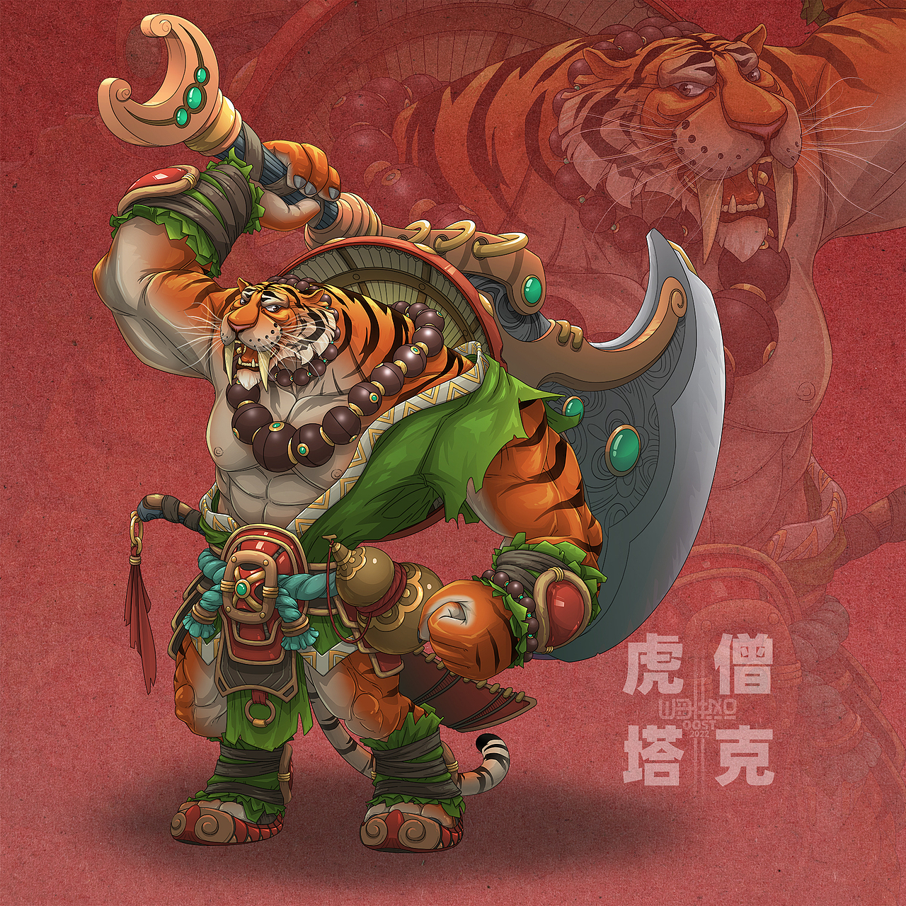 角色设计-虎僧-塔克（图ZMjk0MDI2Mzk2） - 游戏原画 - 站酷设计师雪落落ooost原创素材 - 站酷ZCOOL