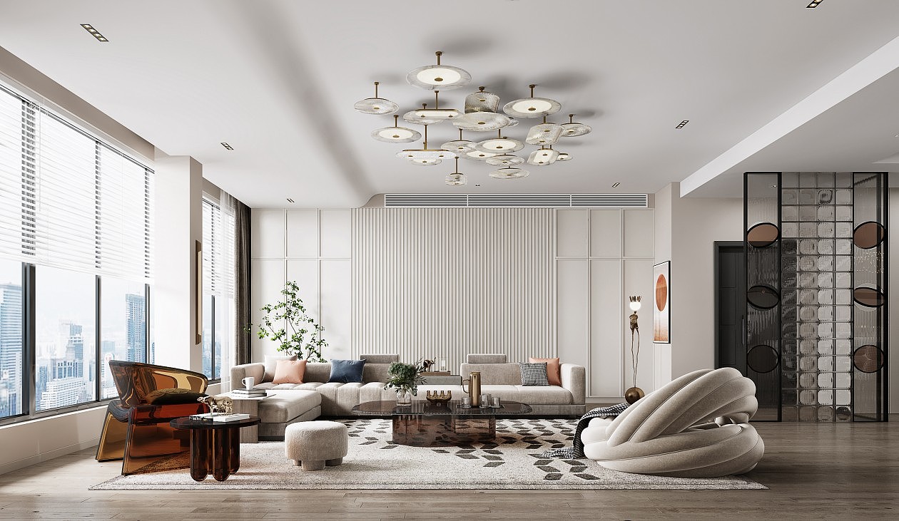 美式客厅效果图设计