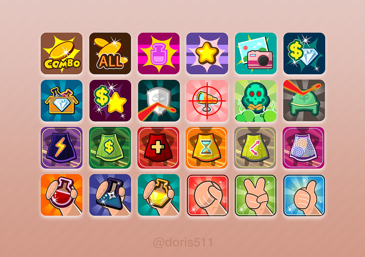 平板游戏界面+icon（图ZNzQ0Mzk4OA==） - 图标 - 站酷设计师doris511原创素材 - 站酷ZCOOL