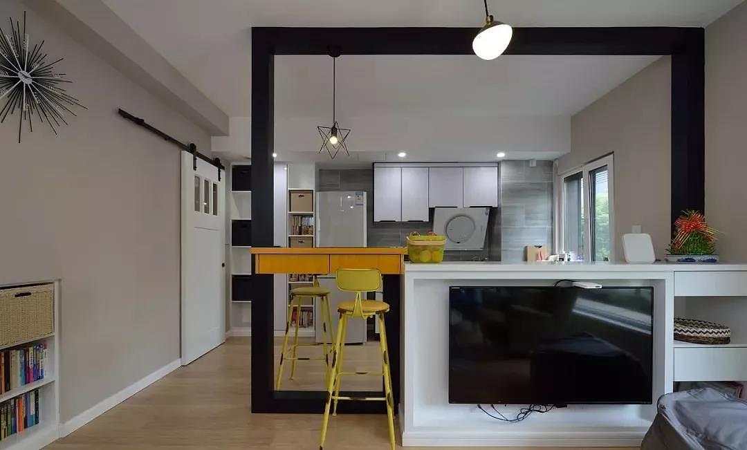 90㎡简约小复式,客厅隔断+隔断框,通透充满艺术感!