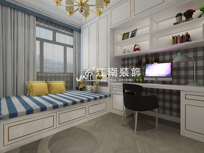 哈尔滨江南装饰公司文昌公馆轻奢风格装修效果图
