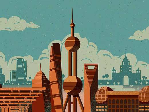 习作_地标插画系列3_上海