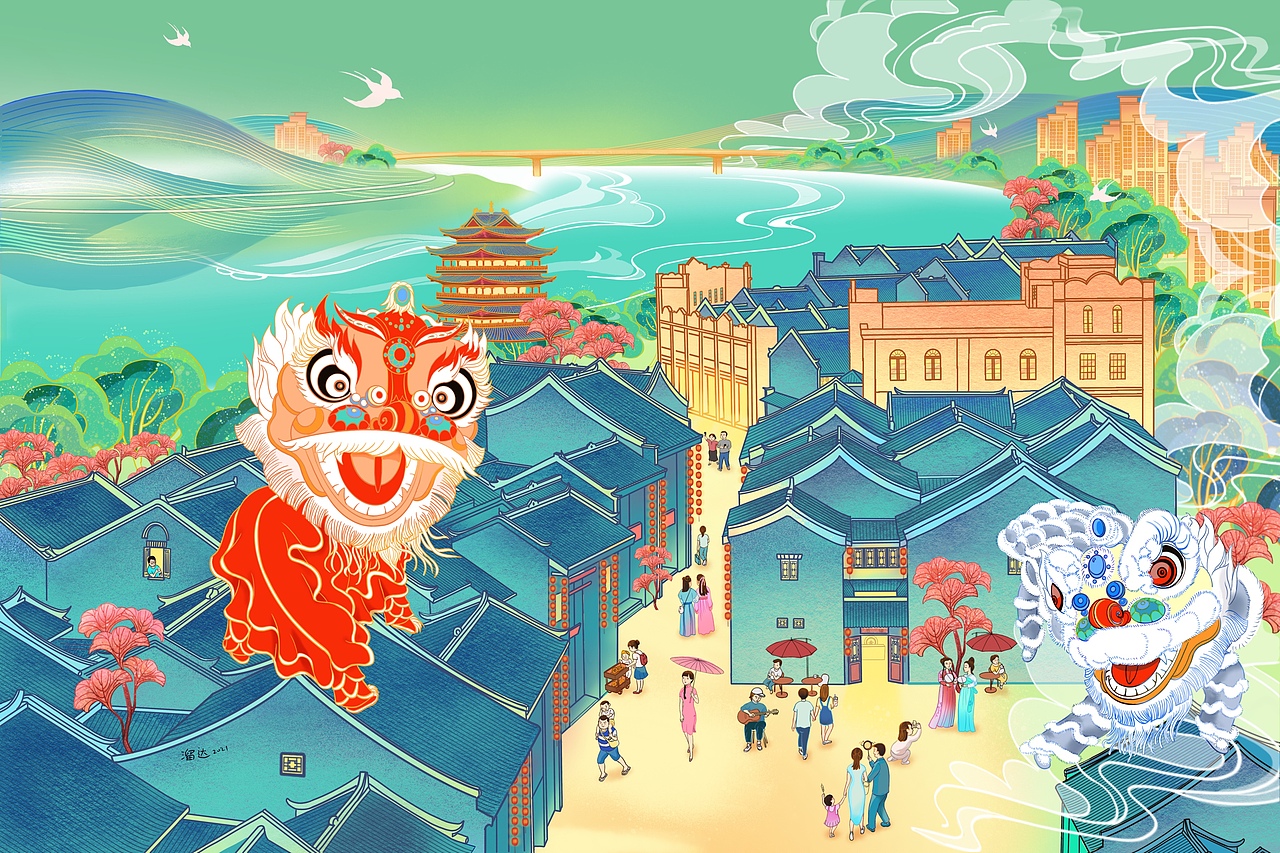 国潮南宁——三街两巷 金银狮舞