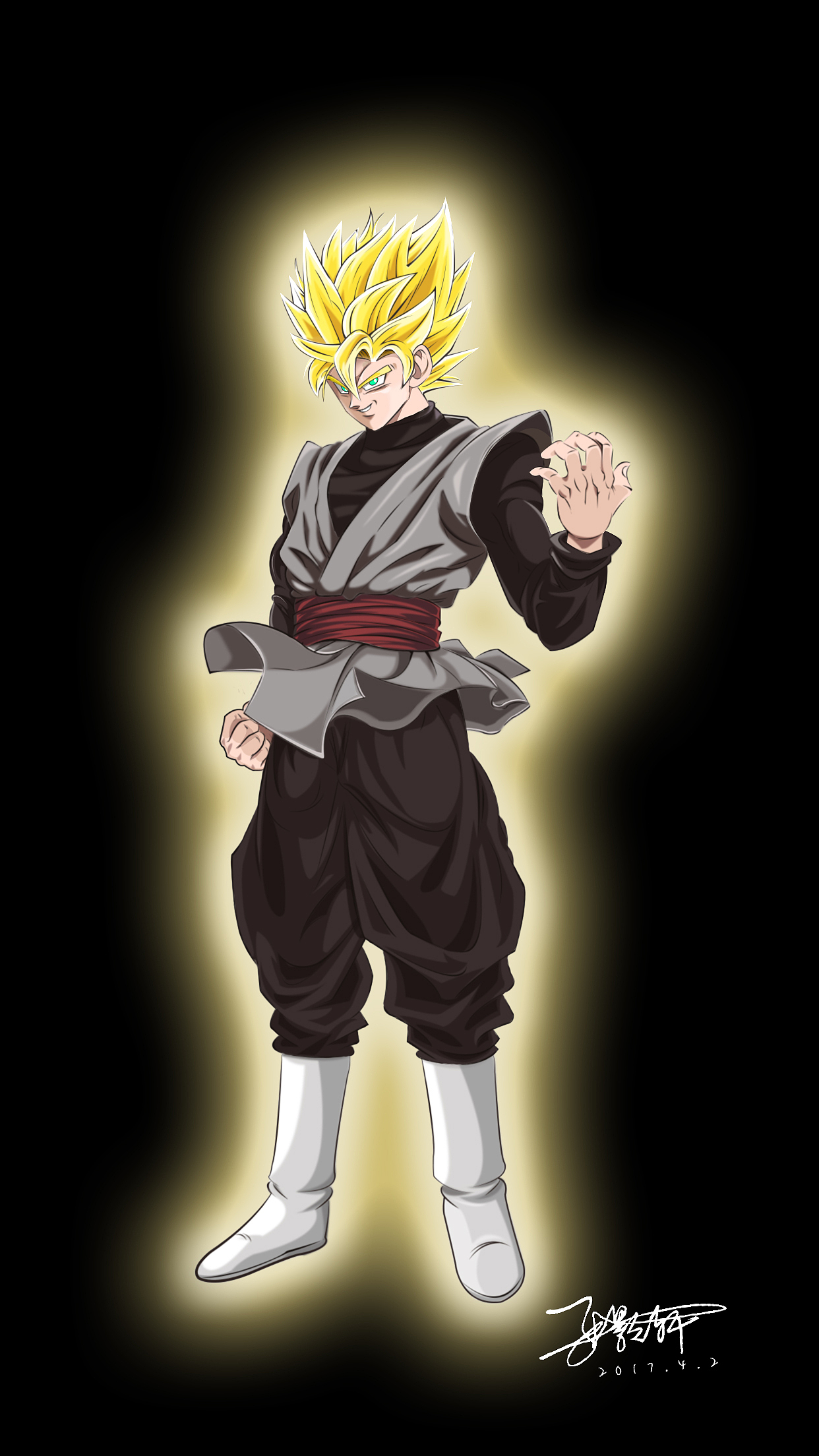 無良造物—插画习作 超赛二阶黑悟空 (附赠超赛玫红一枚)