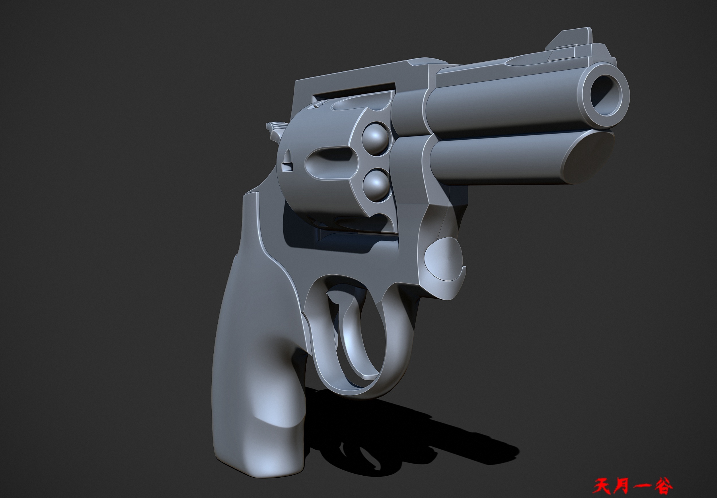 左轮手枪三维建模