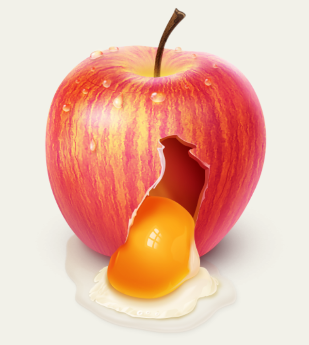 【创意合成】苹果鸡蛋创意合成教程 676767_设计小课堂-站酷