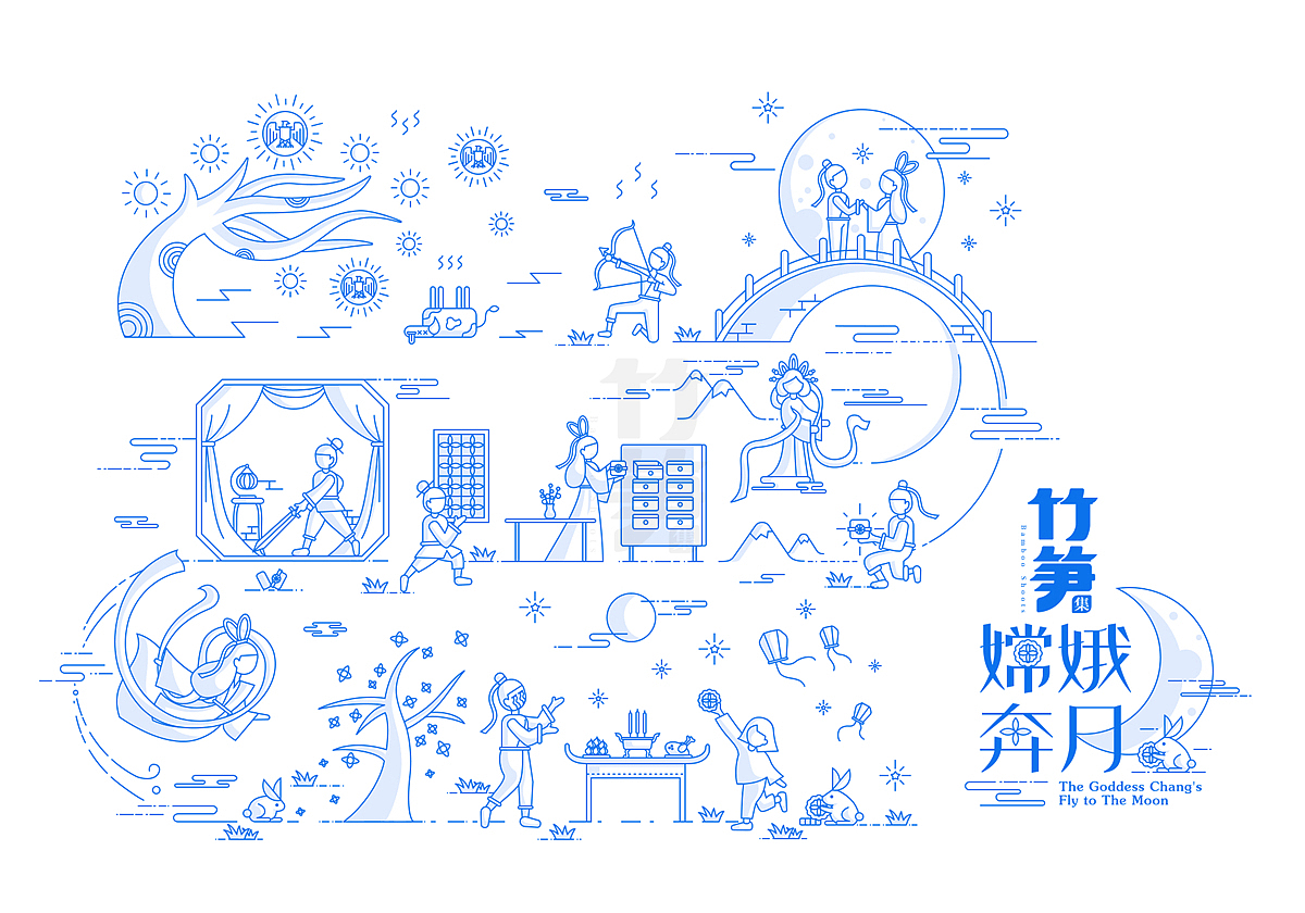 竹笋集63 线性插画（图ZMTU4Mjk3OTUy） - 图标 - 站酷设计师竹笋集原创素材 - 站酷ZCOOL