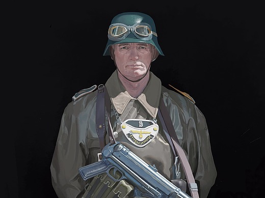 美国大兵插画-创作习作29012年前素描头像纯艺术-绘画13012年前素描