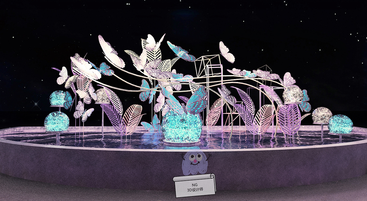 户外春季主题美陈点位设计3D效果图（图ZMjk0MDY1NzU2） - 场景 - 站酷设计师3D设计师NG男原创素材 - 站酷ZCOOL