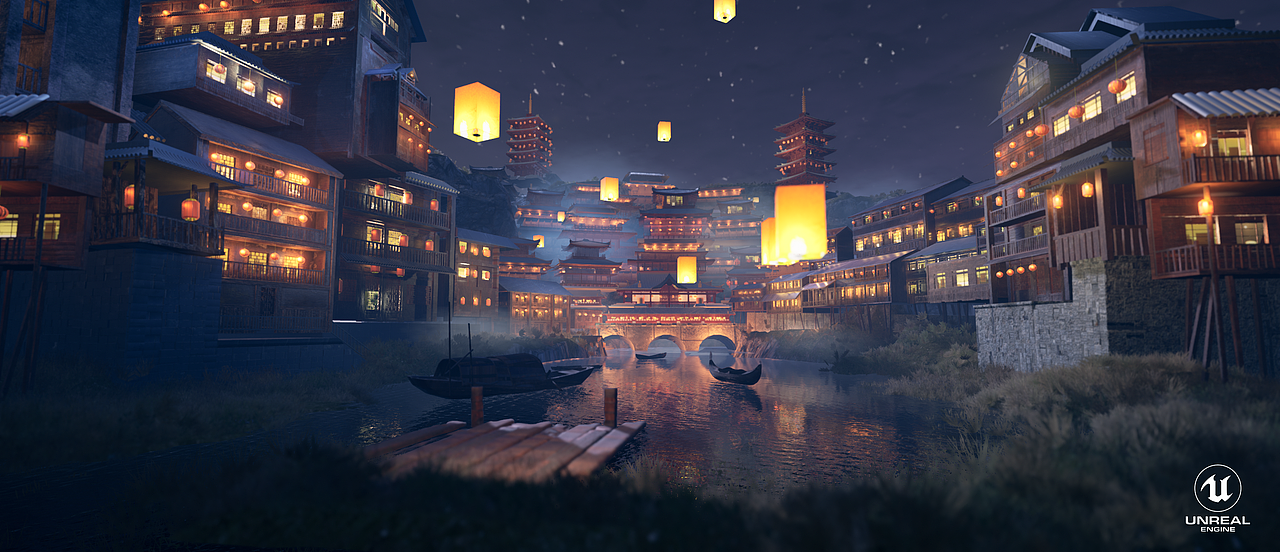 ue4渲染古风长安