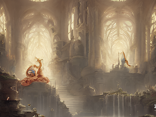 #AI创作实验室#古典美女，宫廷，Peter Mohrbacher作品