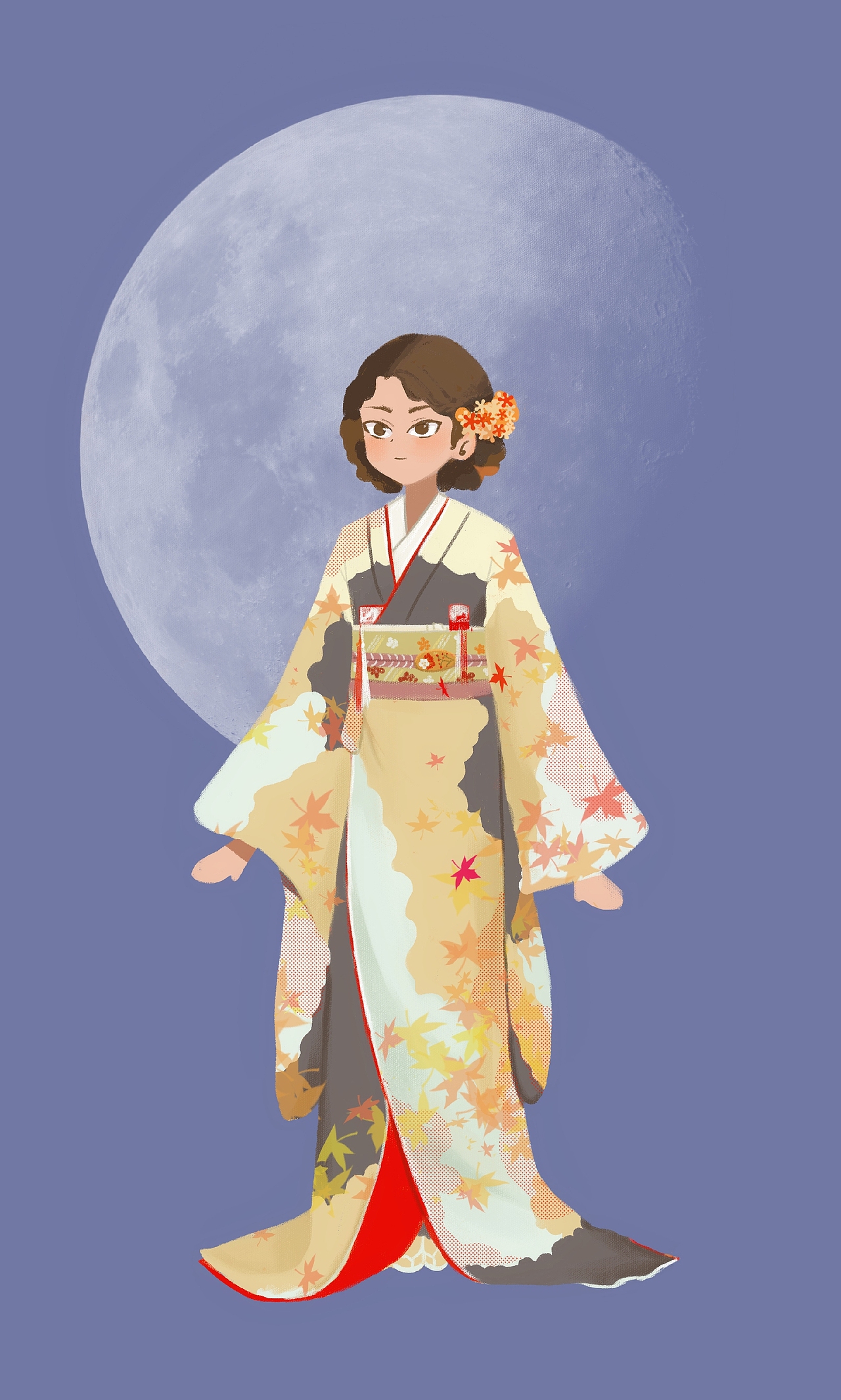 和服人物|插画|儿童插画|布小墨_原创作品-站酷zcool