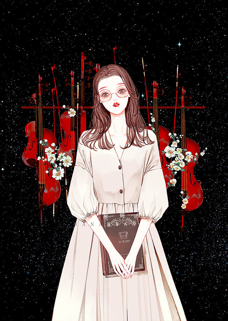 黑色背景少女系列壁纸