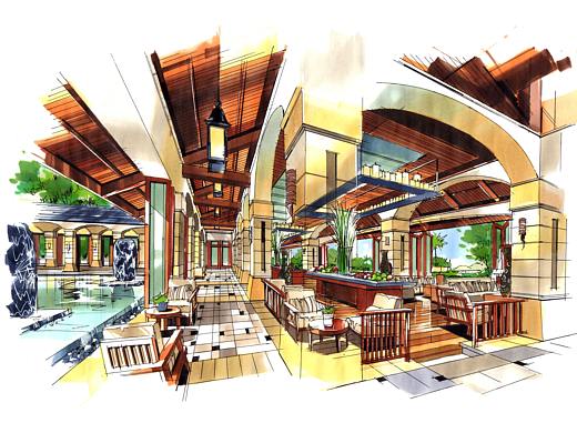 室内手绘空间步骤图上色欣赏（六）
