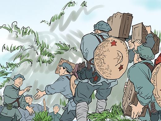 红色文化竹山阻击战的草图