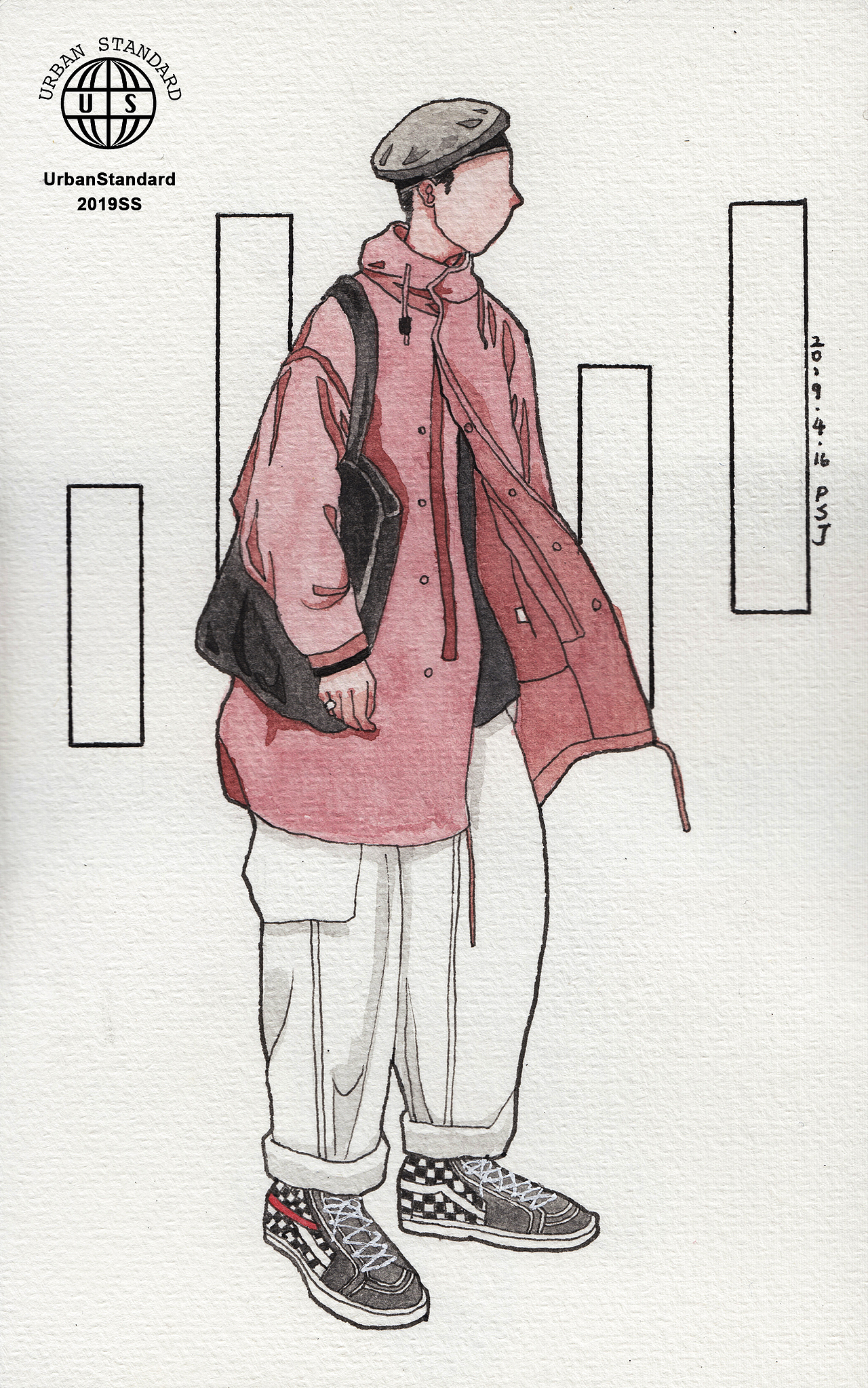 与UrbanStandard合作水彩手绘插画（图ZMTkxMzUyODky） - 新锐潮流插画 - 站酷设计师画画的潘潘原创素材 - 站酷ZCOOL