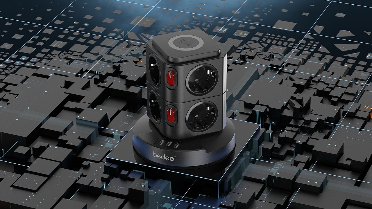 三维渲染作品（排插塔04）（图ZMjYxMDU5MjU2） - 产品 - 站酷设计师影子LXY原创素材 - 站酷ZCOOL