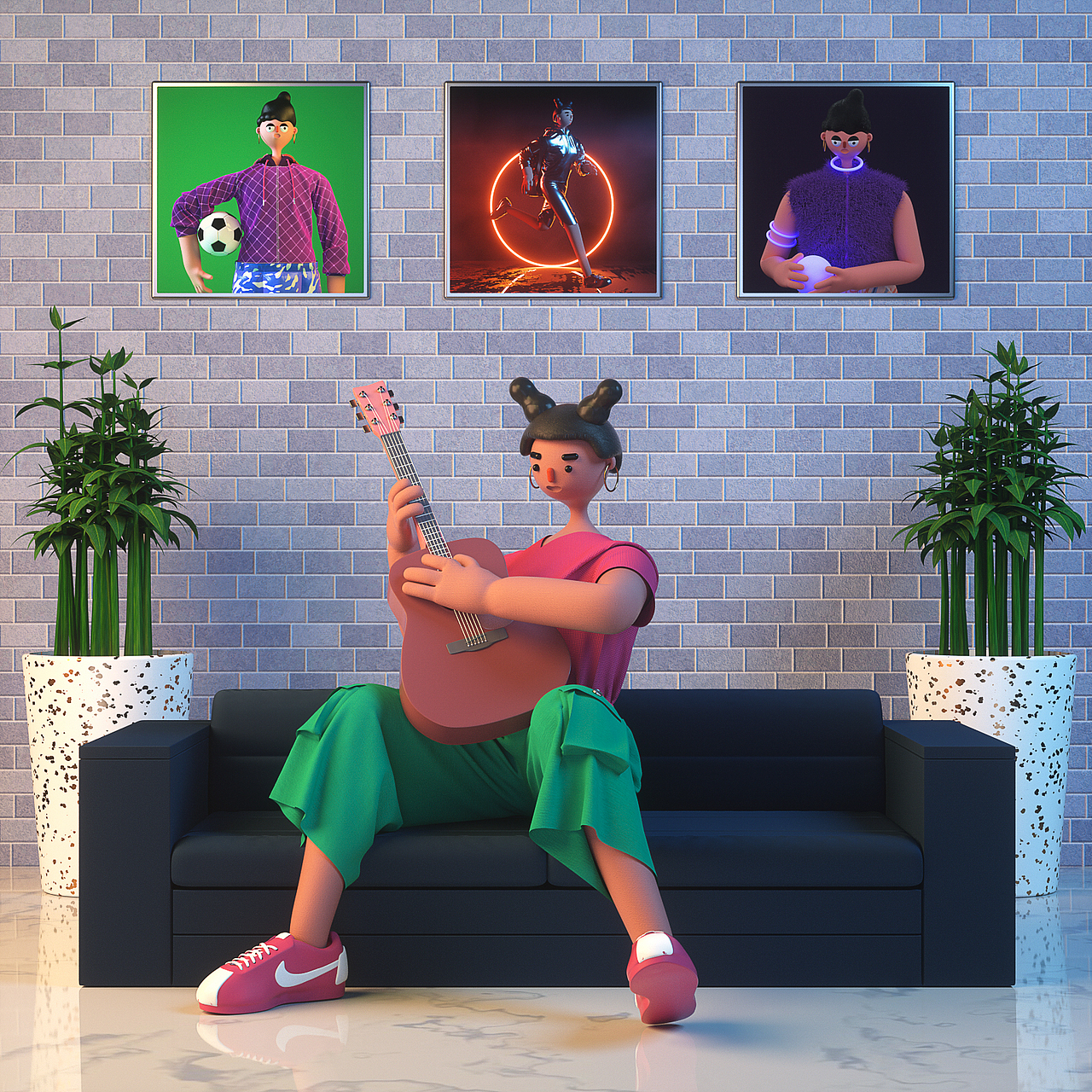 C4D人物角色服装与手办相关