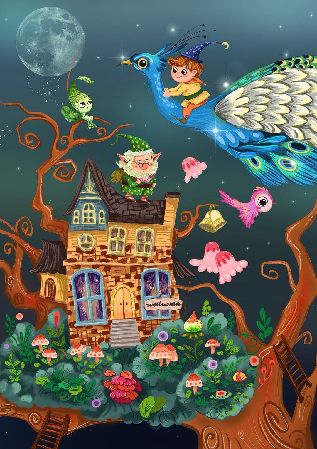 森林的聚会（图ZMjIzMDUzNzIw） - 儿童插画 - 站酷设计师Jenny狮子的尾巴原创素材 - 站酷ZCOOL