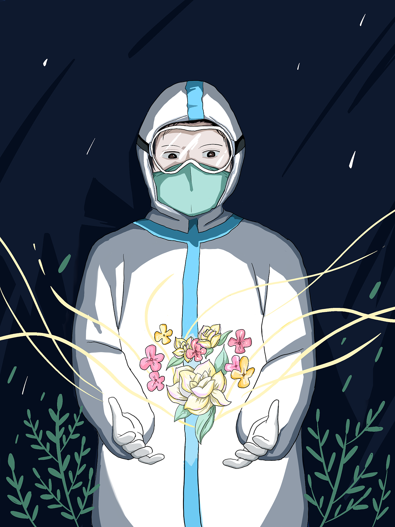 共抗疫情,致敬守卫者|插画|创作习作|yifeiacm - 原创作品 - 站酷