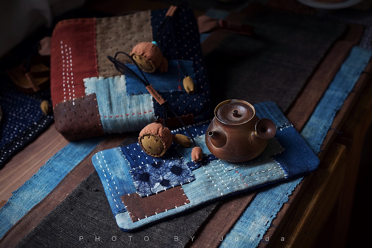 蓝染柿染拼布系列 壶垫（图ZMTU4ODIzNTAw） - 其他手工艺 - 站酷设计师浚达原创素材 - 站酷ZCOOL