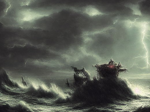 #AI创作实验室#夜晚的海面