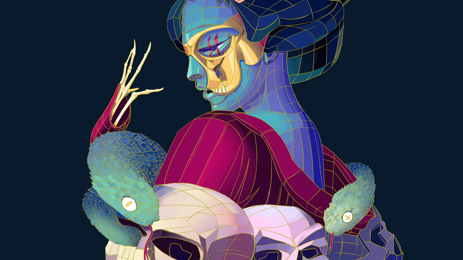 蛇蝎女人插画绘制