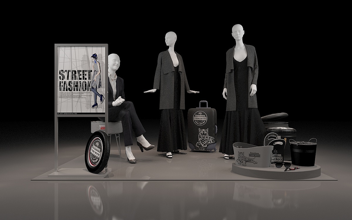 黑白服装dp效果图dp点3d设计