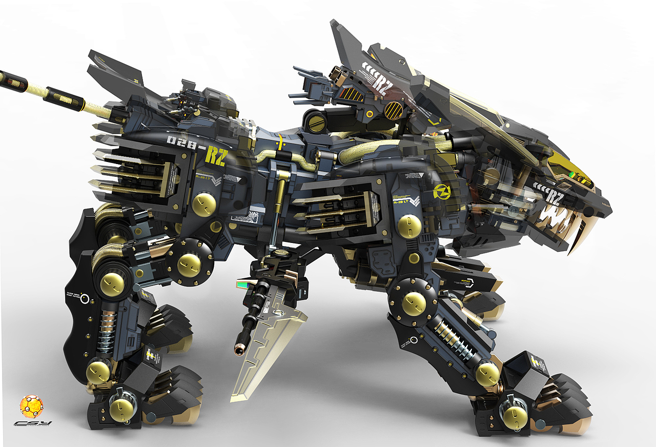 新的一年给超重剑长牙狮换个色外加机械核心建模小过程希望大家喜欢哈