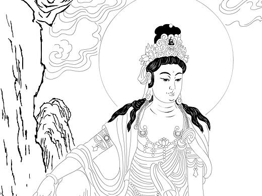 线描观音