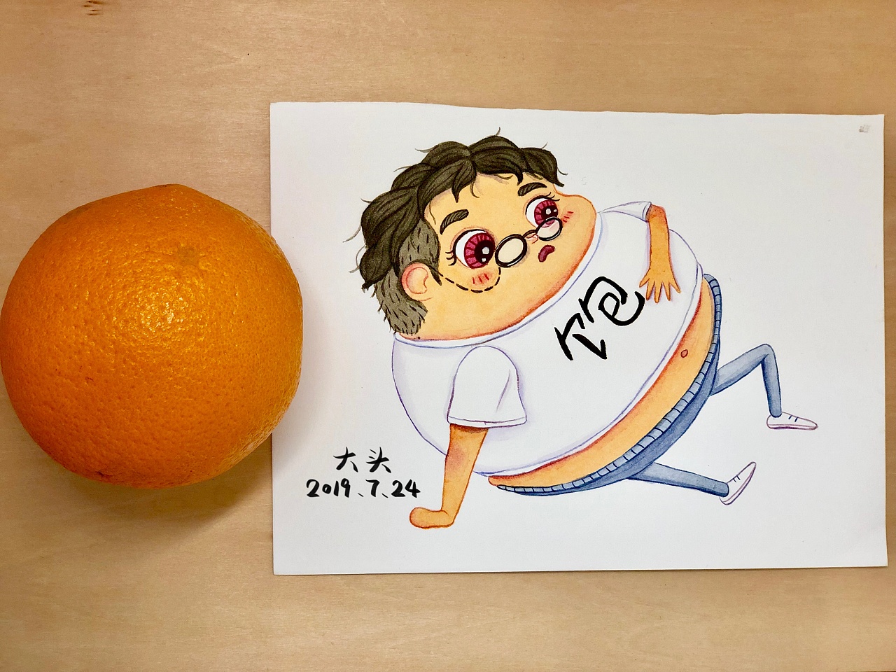吃撑的橘子先生🍊|插画|艺术插画|大头_NiNi - 原创作品 - 站酷 (ZCOOL)
