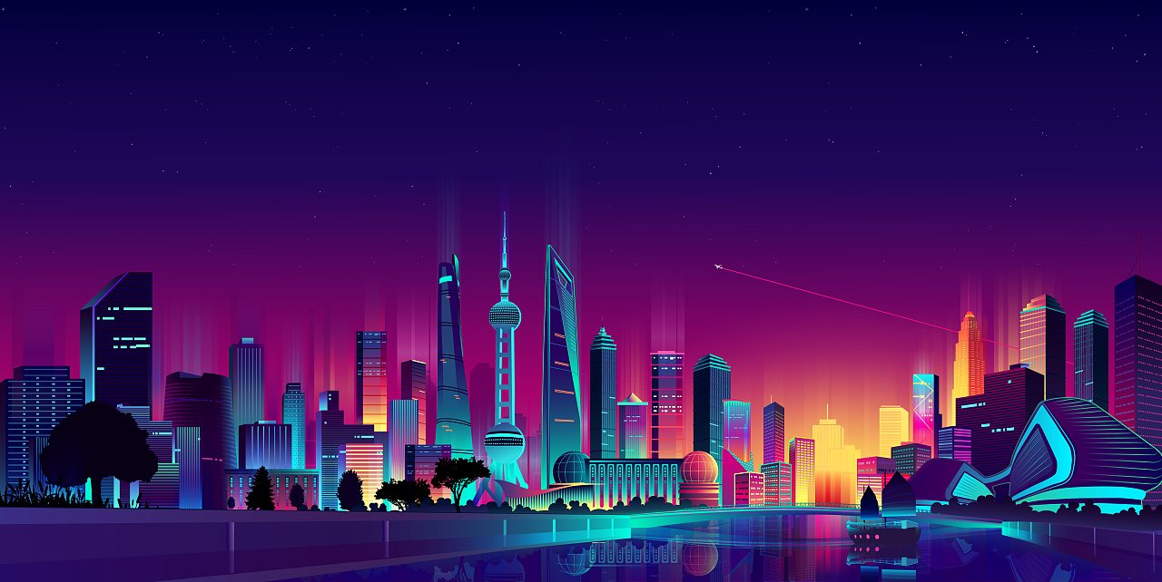 上海之夜|插画|创作习作|kk巧克莉 - 临摹作品 - 站酷 (zcool)
