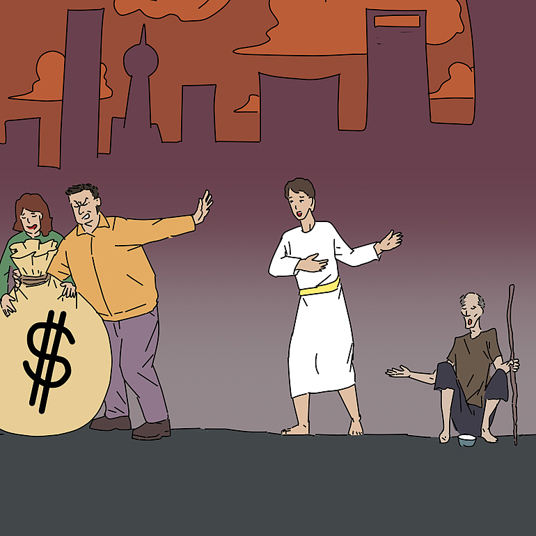 无家可归的人中还有很多没有听到福音,而富足人大都听到福音又拒绝了