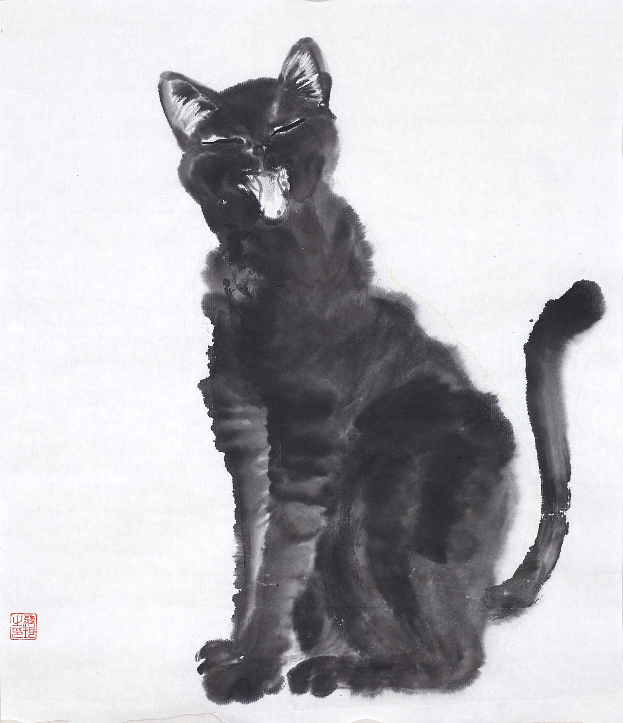 国画 水墨 猫