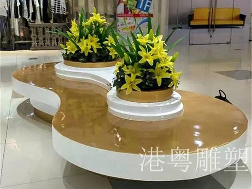 玻璃钢花盘休闲座椅套装组合雕塑大商场广场美食街 