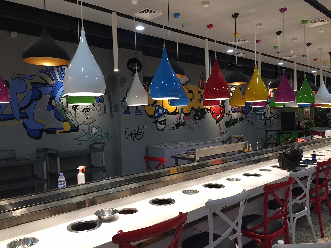 火锅店涂鸦墙体彩绘装饰.华铭智墙绘