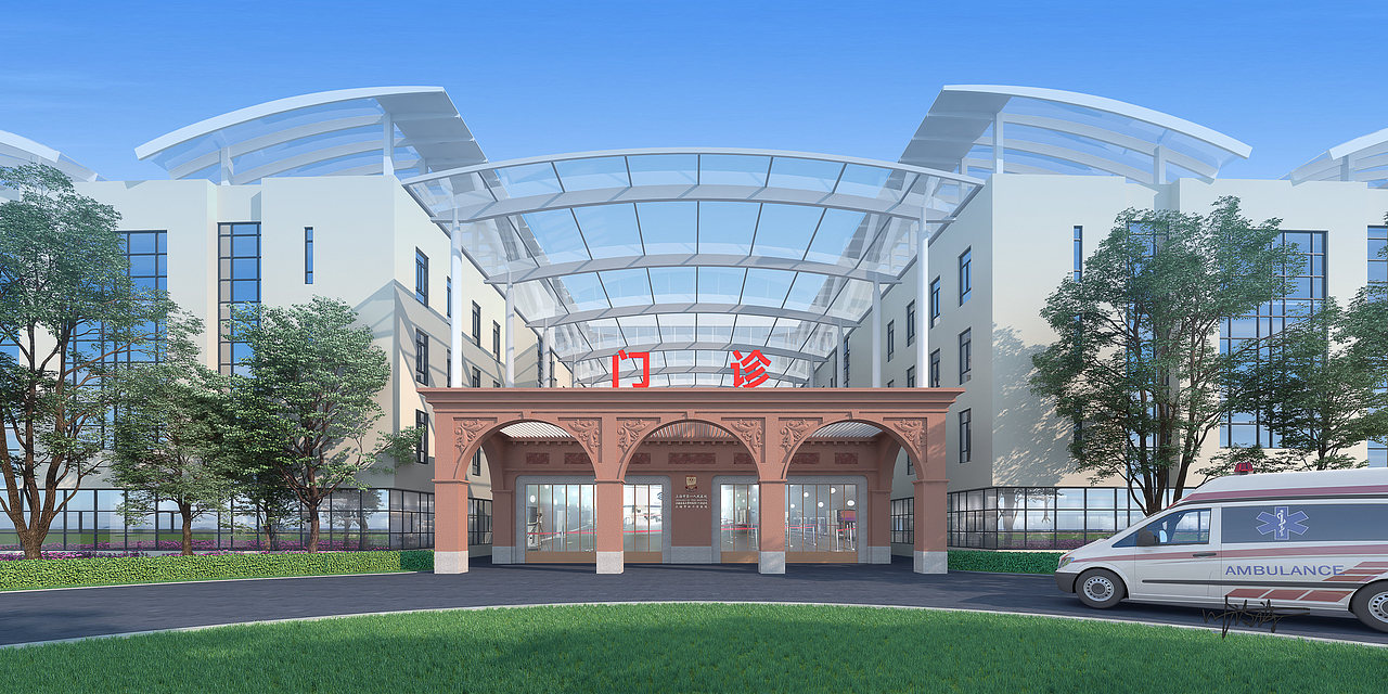 室外效果图|医院建筑景观设计|空间|建筑设计|诗诗小仙女 - 原创作品
