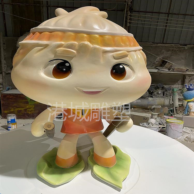 公益广告光盘行动形象吉祥物卡通米包包雕塑定制厂家