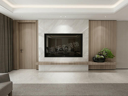 约克郡洋房装修案例,新中式风格大平层设计,天古装饰