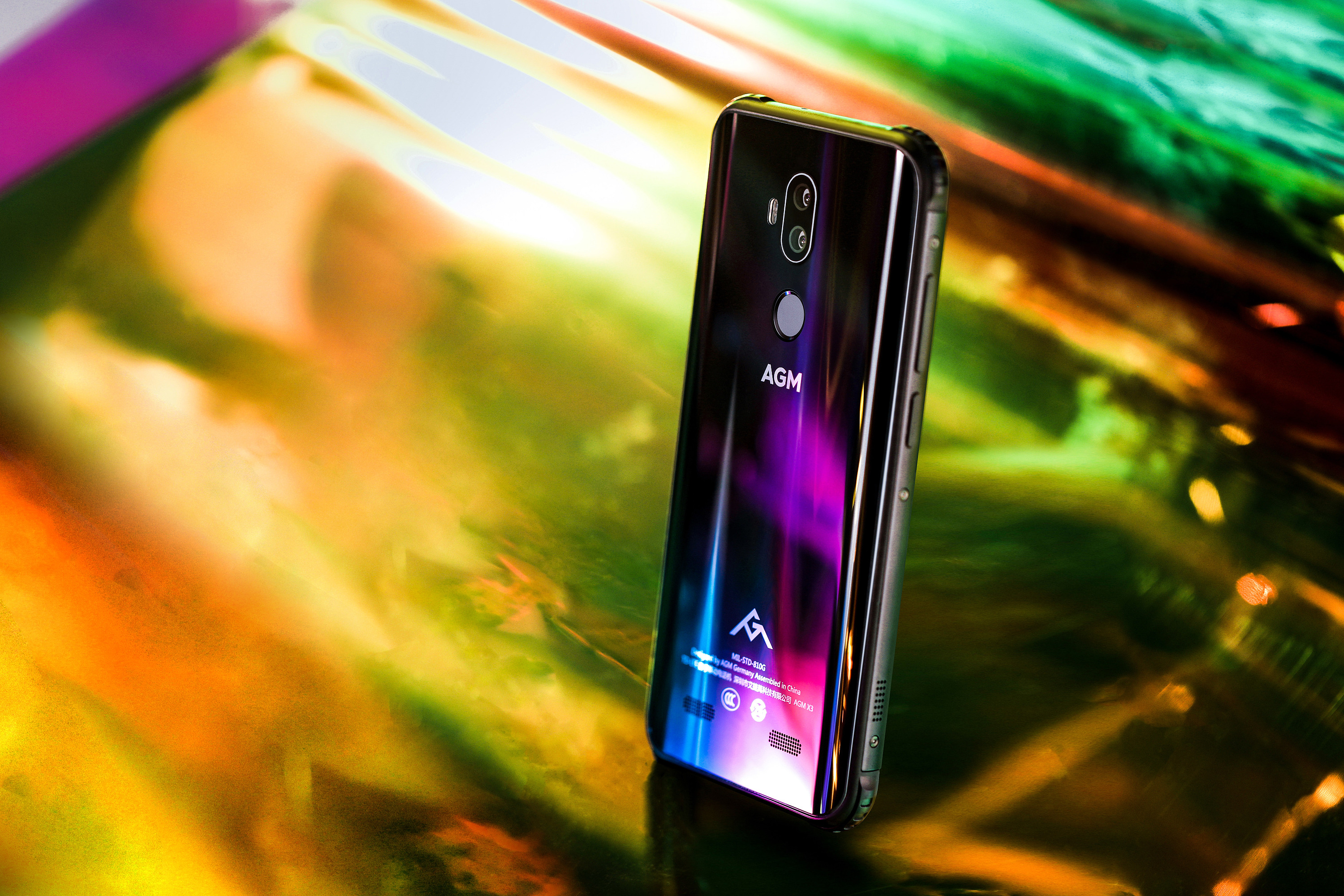 agm x3三防手机,流光背面