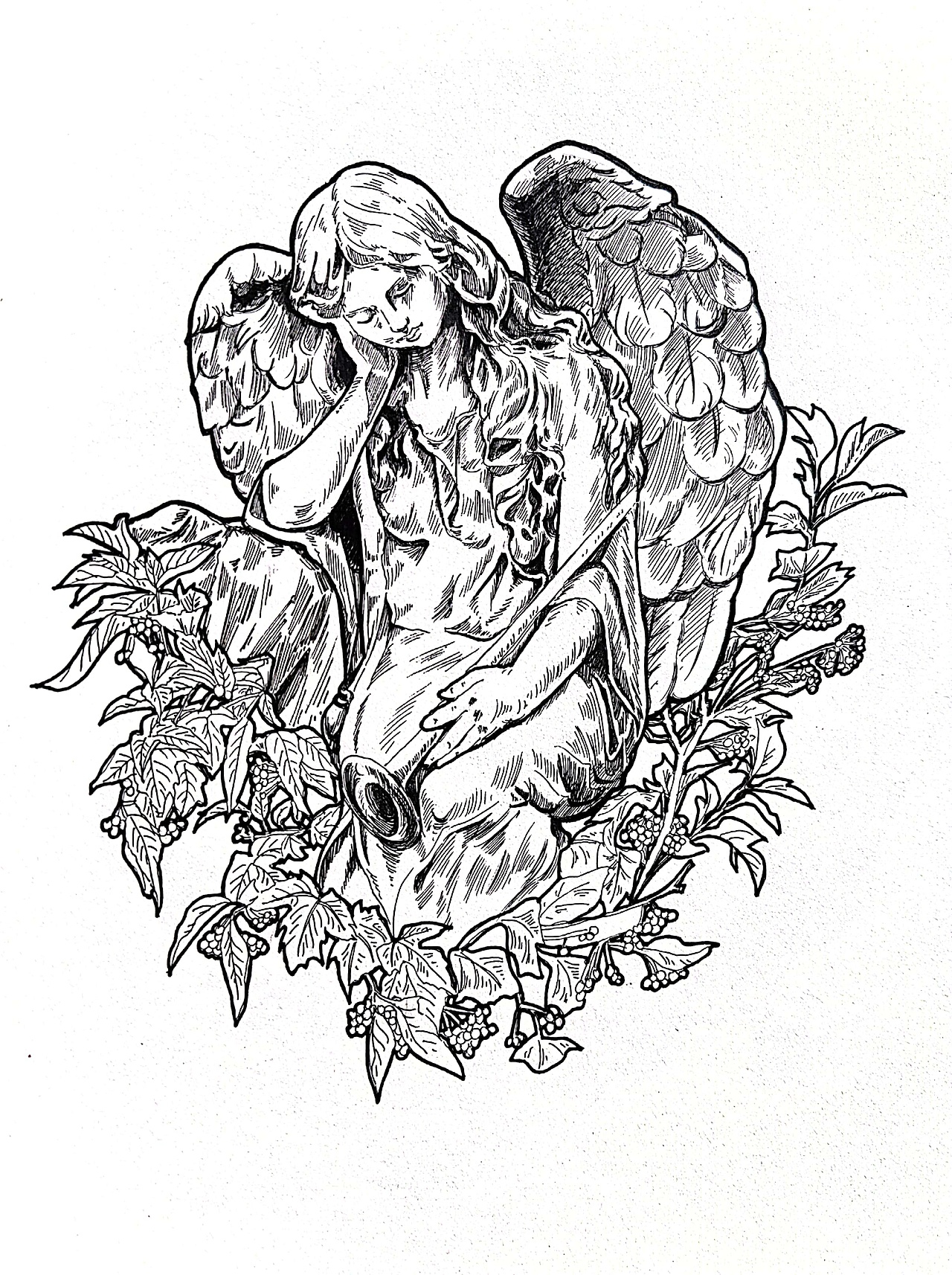 天使系列钢笔画（图ZMzE3NzY5OTcy） - 商业插画 - 站酷设计师苏苏的速写日记原创素材 - 站酷ZCOOL