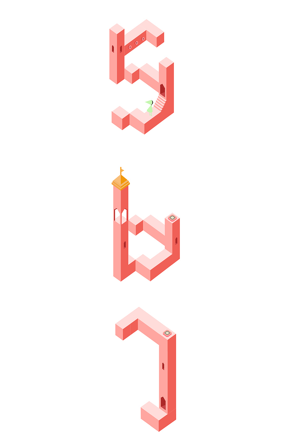 伪立体图形练习 纪念碑谷数字