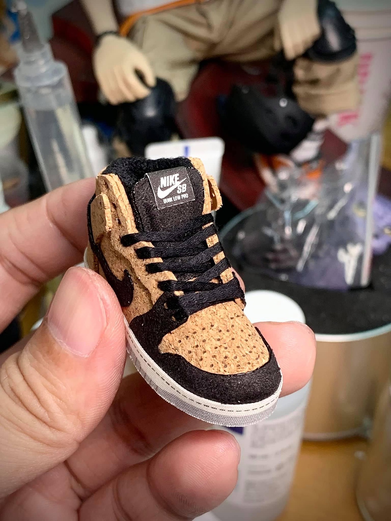 手做1/6 nike dunk high sb 软木塞球鞋-细节_inworks-站酷zcool