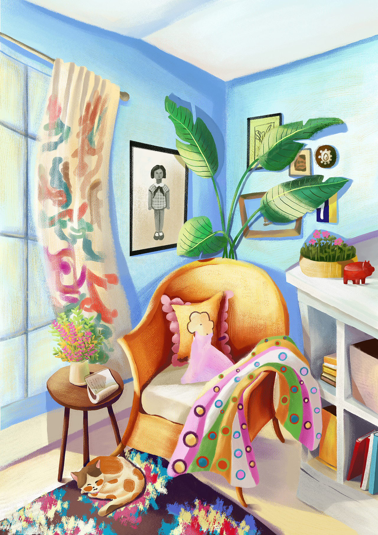 卧室|插画|创作习作|ly李木子_原创作品-站酷(zcool)