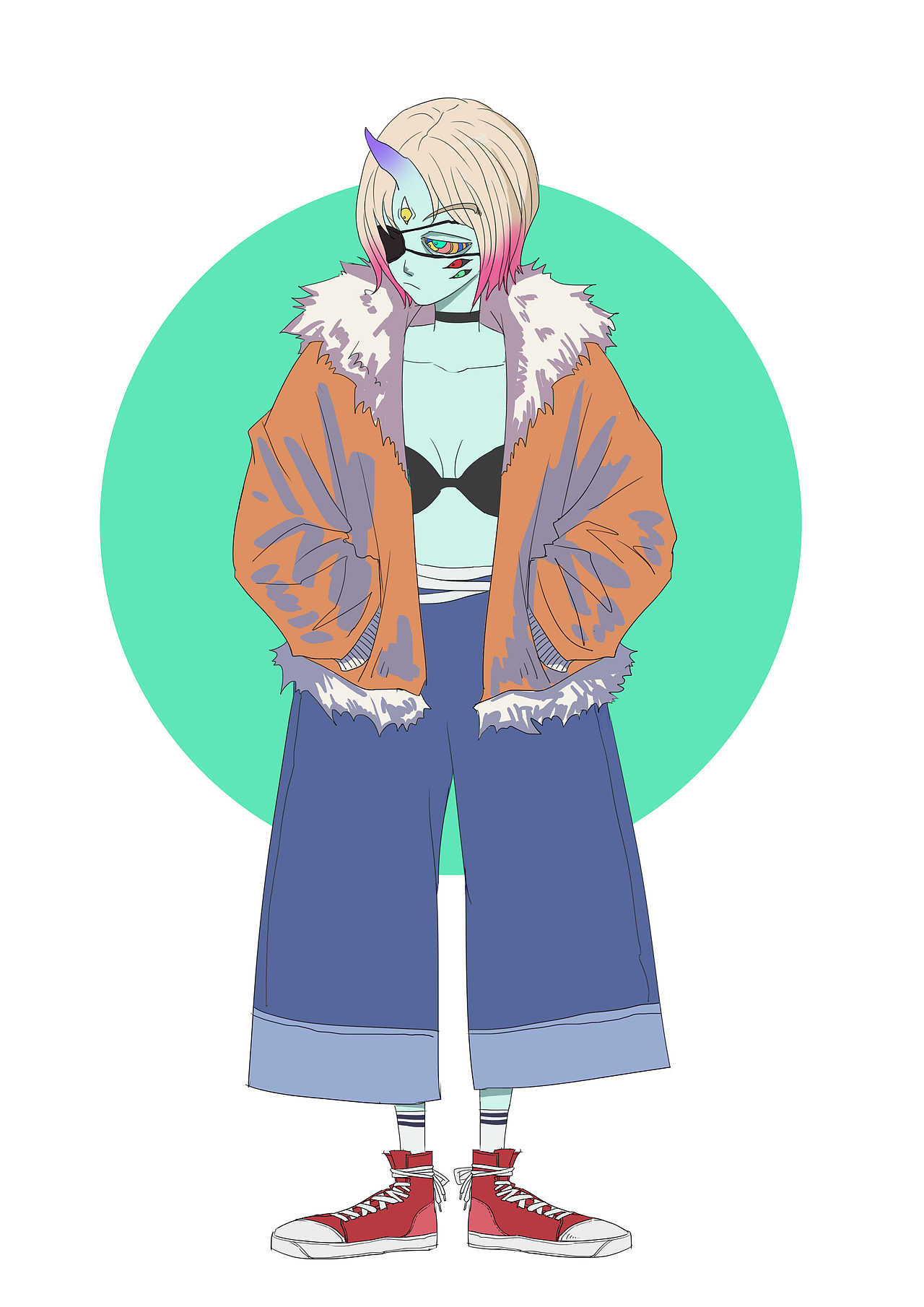 瞎画的外星人街拍系列搓堆放