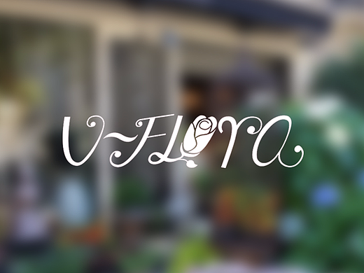V~Flora 花店logo设计