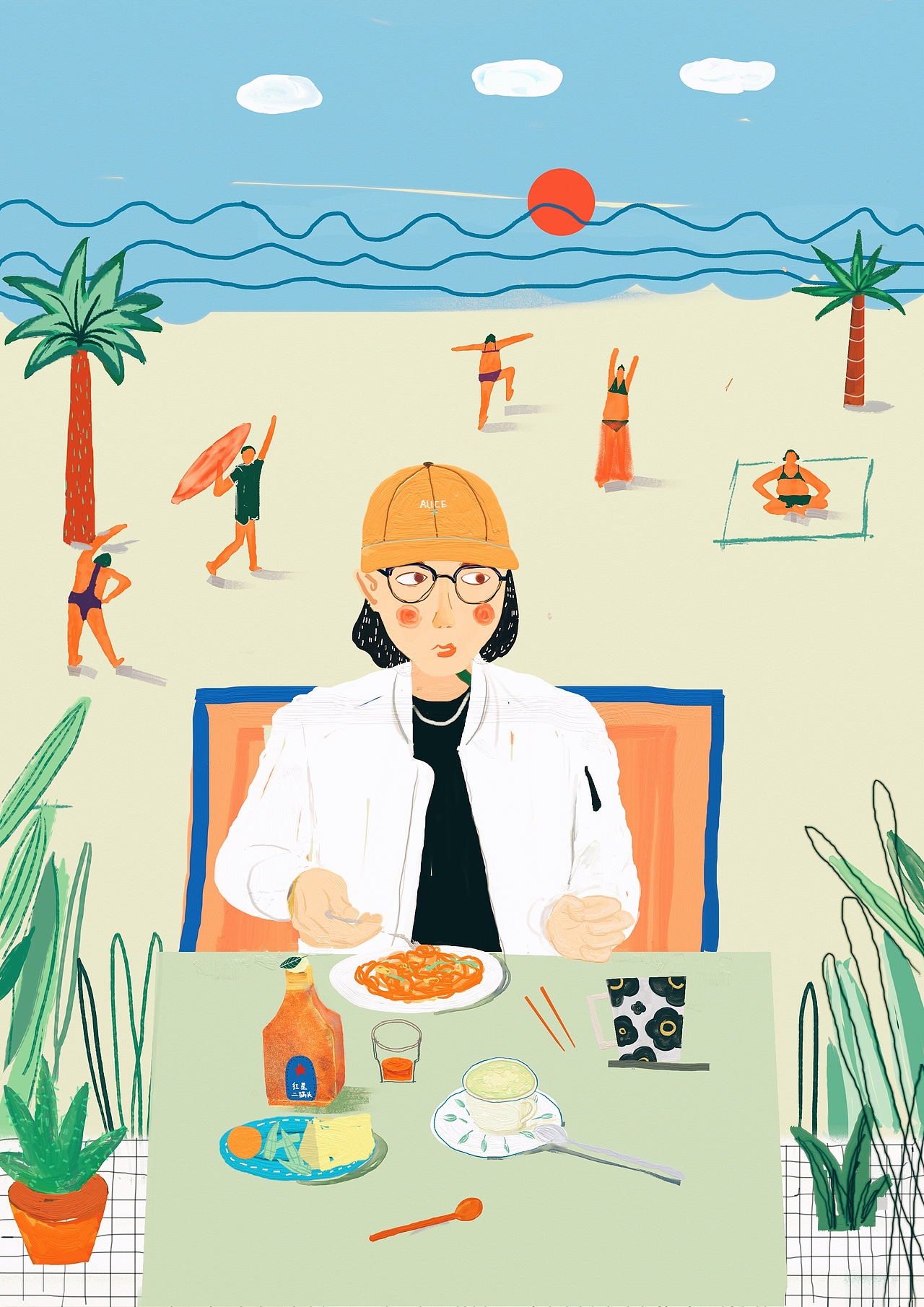 闲情记趣（图ZNzY4MTMzMjg=） - 儿童插画 - 站酷设计师Kokomomo原创素材 - 站酷ZCOOL